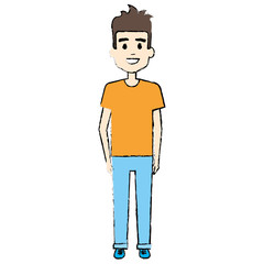 young man avatar character vector illustration design