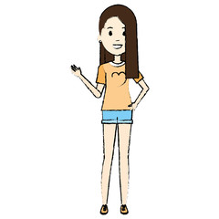 beautiful woman avatar character vector illustration design