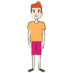 young man avatar character vector illustration design