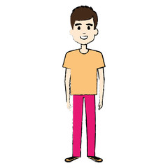 young man avatar character vector illustration design