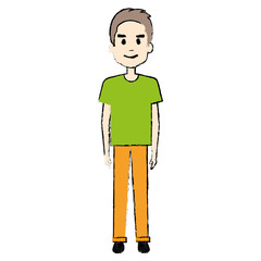 young man avatar character vector illustration design