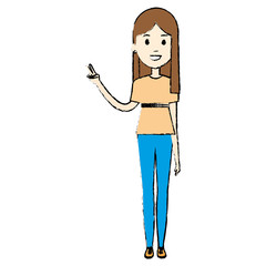 beautiful woman avatar character vector illustration design