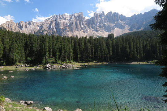 Karersee mit Latemar, S&uuml;dtirol