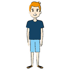 young man avatar character vector illustration design