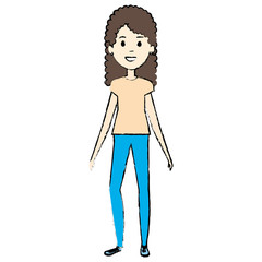 beautiful woman avatar character vector illustration design