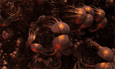 Alien virus in closeup abstract fractal science fiction design for textures, backgrounds and wallpapers © Algol