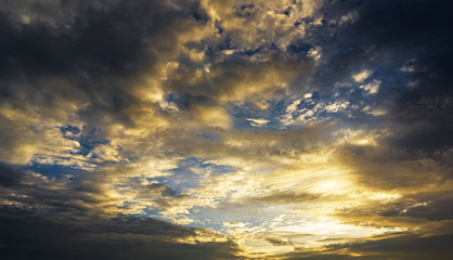 Twilight sky full with cloud