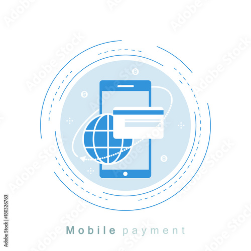 Mobile Payment Money Transfer Online Flat Line Mobile Payment Money Transfer Online Flat Line Vector Ilration Design Business And Finance For Web Banners S