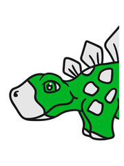 halb kopf stegosaurus süß niedlich klein pflanzenfresser echse dino saurier dinosaurier groß comic cartoon freundlich