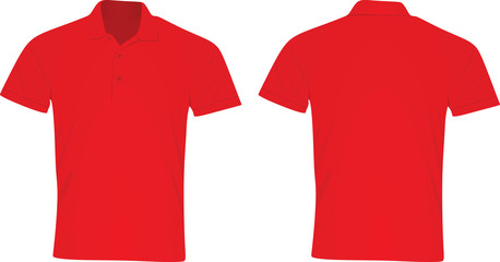 Red polo t shirt. vector illustration