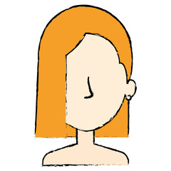 beautiful woman shirtless avatar character vector illustration design