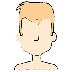 young man shirtless avatar character vector illustration design
