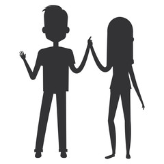 lovers couple avatars characters vector illustration design