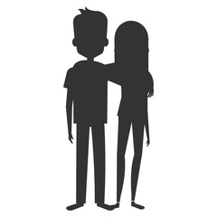 lovers couple avatars characters vector illustration design