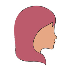 Woman head silhouette icon vector illustration graphic design
