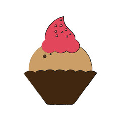Cupcake sweet dessert icon vector illustration graphic design