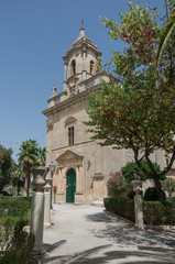 Italy, Sicily, Ragusa Ibla, the baroque San Giacomo Church bell tower (18th century)