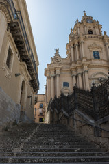 The baroque Saint George cathedral of Modica a in the province of Ragusa in Sicily in Italy