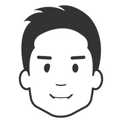 young man head avatar character vector illustration design