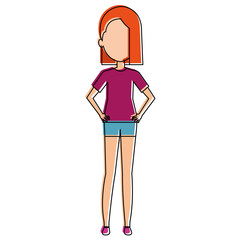 beautiful woman avatar character vector illustration design