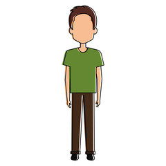 young man avatar character vector illustration design