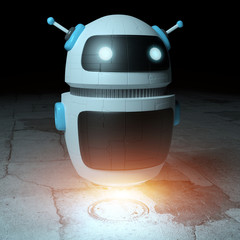 Futuristic digital chatbot 3D rendering