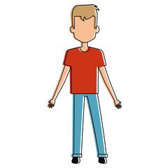 young man avatar character vector illustration design