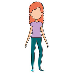 beautiful woman avatar character vector illustration design