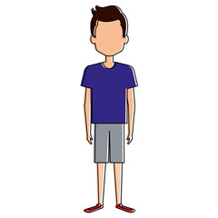 young man avatar character vector illustration design