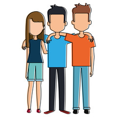 group of persons avatars characters vector illustration design