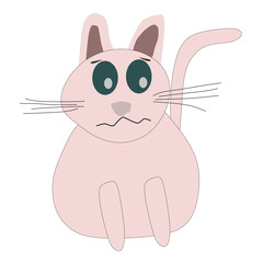 Stunned cat cartoon illustration