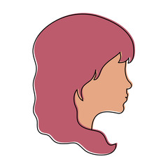 Woman head silhouette icon vector illustration graphic design