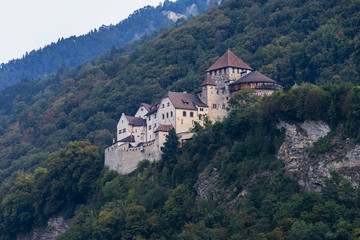 Vaduz Castle. Castle on the hill landscape. Vaduz, Liechtenstein, Europe.