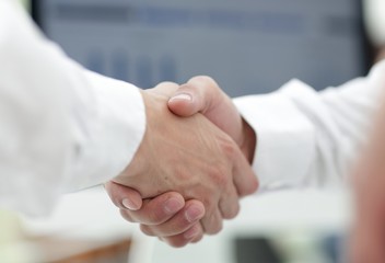 close-up of business handshake.