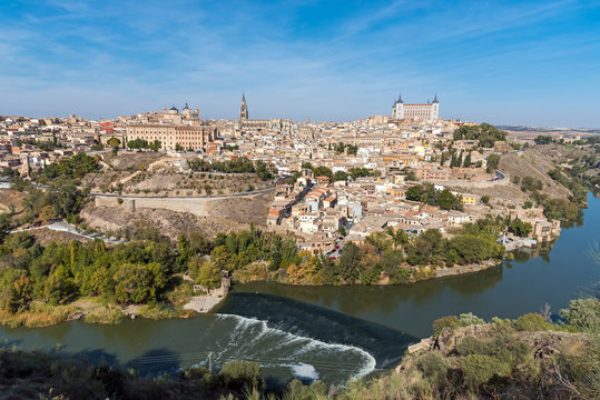 View of Toledo in Spain with the river Tagus