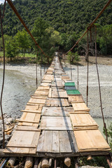 Extreme rope bridge in Osum national park - Albania