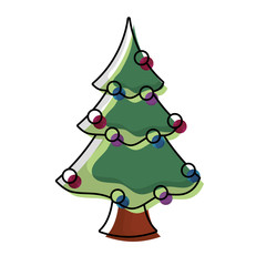christmas tree icon over white background colorful design  vector illustration