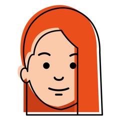 beautiful woman head avatar character vector illustration design