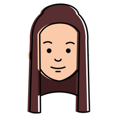 beautiful woman head avatar character vector illustration design
