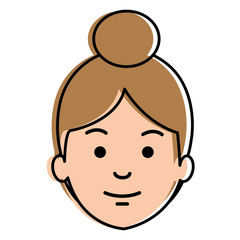 beautiful woman head avatar character vector illustration design