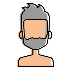 young man shirtless avatar character vector illustration design