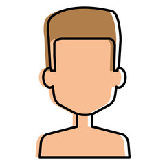 young man shirtless avatar character vector illustration design