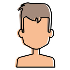 young man shirtless avatar character vector illustration design