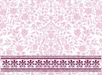 wedding card design, paisley floral pattern , India