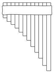 Traditional Pan Pipes Outline Drawing