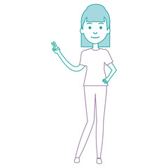 beautiful woman avatar character vector illustration design