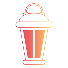 vintage lantern in degraded magenta to yellow color contour