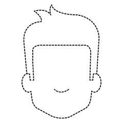 young man head avatar character vector illustration design
