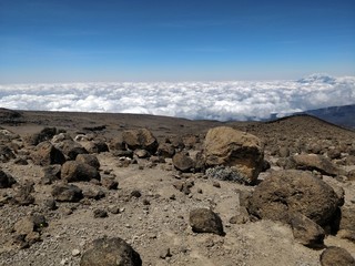 The Roof of Africa Cloud Roof Kilimanjaro abstract  background with copy space for text or image