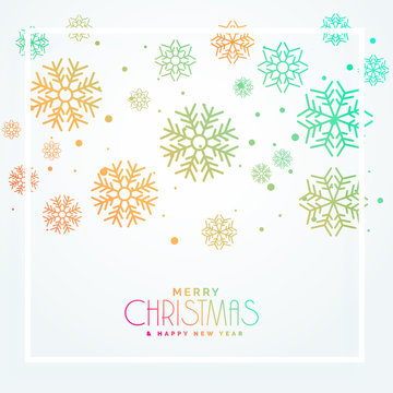 colorful christmas greeting snowflakes design beautiful design